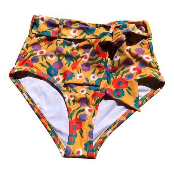 ModCloth NWT Greta 70’s Inspired Floral Print High-Waisted Bikini Bottom Size XL - Picture 5 of 14